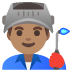 Google의 공장 남자 직원: 갈색 피부 이모지