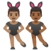 อีโมจิ ผู้ชายในชุดหูกระต่าย: โทนผิวสีเหลือง โทนผิวสีแทน บน Google