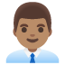 Man Office Worker: Medium Skin Tone emoji on Google