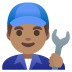 Mechaniker: mittlere Hautfarbe-Emoji auf Google