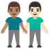 อีโมจิ ชาย-ชายจับมือ: โทนผิวสีเหลือง โทนผิวสีขาว บน Google