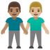 Men Holding Hands: Medium Skin Tone, Medium-Light Skin Tone emoji on Google