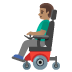 Emoji Uomo su sedia a rotelle motorizzata: carnagione olivastra su Google