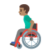 Emoji Lelaki dalam kerusi roda manual: ton kulit sederhana pada Google