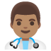Man Health Worker: Medium Skin Tone emoji on Google