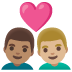 Couple with Heart: Man, Man, Medium Skin Tone, Medium-Light Skin Tone emoji on Google