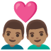 Couple with Heart: Man, Man, Medium Skin Tone emoji on Google