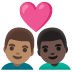 อีโมจิ คู่รัก: ผู้ชาย ผู้ชาย โทนผิวสีเหลือง และ โทนผิวสีเข้ม บน Google