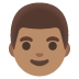 Man: Medium Skin Tone emoji on Google