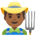 Man Farmer: Medium-Dark Skin Tone emoji on Google