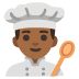 Man Cook: Medium-Dark Skin Tone emoji on Google