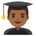 อีโมจิ นักเรียนชาย: โทนผิวสีแทน บน Google