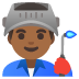 Emoji Operaio: carnagione abbastanza scura su Google
