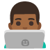 Emoji Ahli teknologi lelaki: ton kulit sederhana gelap pada Google