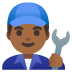 Man Mechanic: Medium-Dark Skin Tone emoji on Google