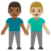 Men Holding Hands: Medium-Dark Skin Tone, Medium-Light Skin Tone emoji on Google