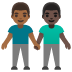 Emoji Dua pria bergandengan: warna kulit gelap-sedang, warna kulit gelap di Google