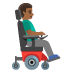 Emoji Uomo su sedia a rotelle motorizzata: carnagione abbastanza scura e a destra su Google