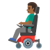 Google üzerinde Elektrikli tekerlekli sandalyede erkek: orta koyu cilt tonu emojisi