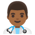Arzt: mitteldunkle Hautfarbe-Emoji auf Google
