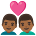 Couple with Heart: Man, Man, Medium-Dark Skin Tone emoji on Google
