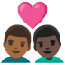 Google üzerinde Kalpli çift: erkek erkek orta koyu cilt tonu koyu cilt tonu emojisi