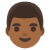 Man: Medium-Dark Skin Tone emoji on Google
