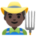 Man Farmer: Dark Skin Tone emoji on Google