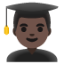 Student: dunkle Hautfarbe-Emoji auf Google
