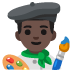 Emoji Artiste homme : peau foncée sur Google