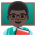 Man Teacher: Dark Skin Tone emoji on Google