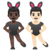 Men with Bunny Ears: Dark Skin Tone, Light Skin Tone emoji on Google