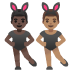 Men with Bunny Ears: Dark Skin Tone, Medium Skin Tone emoji on Google