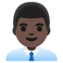 Man Office Worker: Dark Skin Tone emoji on Google