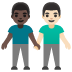 Emoji Dua lelaki berpegangan tangan: ton kulit gelap dan ton kulit cerah pada Google