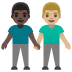 Emoji Dua pria bergandengan: warna kulit gelap, warna kulit cerah-sedang di Google
