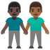 Emoji Dua pria bergandengan: warna kulit gelap, warna kulit gelap-sedang di Google