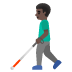 Mann mit Langstock: dunkle Hautfarbe-Emoji auf Google