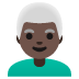 Google üzerinde Erkek: koyu cilt tonu beyaz saç emojisi