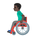 Google üzerinde Tekerlekli sandalyede erkek: koyu cilt tonu emojisi