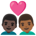 อีโมจิ คู่รัก: ผู้ชาย ผู้ชาย โทนผิวสีเข้ม และ โทนผิวสีแทน บน Google