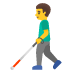 Emoji Uomo con bastone bianco di orientamento su Google