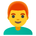 Man: Red Hair emoji on Google