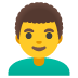 Emoji Uomo: capelli ricci su Google