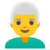 Mann: weißes Haar-Emoji auf Google
