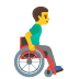 Google üzerinde Tekerlekli sandalyede erkek: sağa dönük emojisi