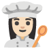 Woman Cook: Light Skin Tone emoji on Google