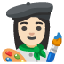 Woman Artist: Light Skin Tone emoji on Google