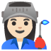 Woman Factory Worker: Light Skin Tone emoji on Google