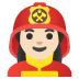 Woman Firefighter: Light Skin Tone emoji on Google